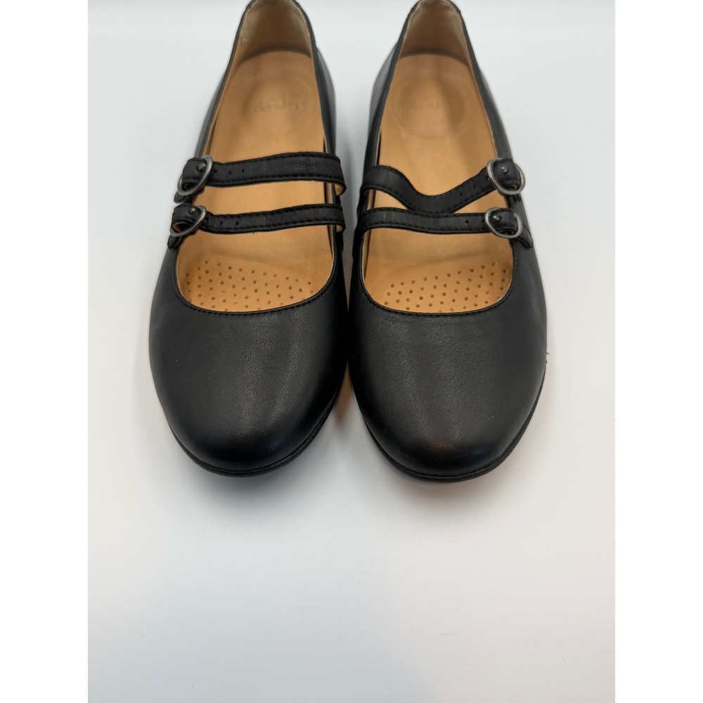 Dansko Leeza Black Leather Double Strap Mary Jane Flats Women EU 41 US 10.5-11 - Picture 3 of 9